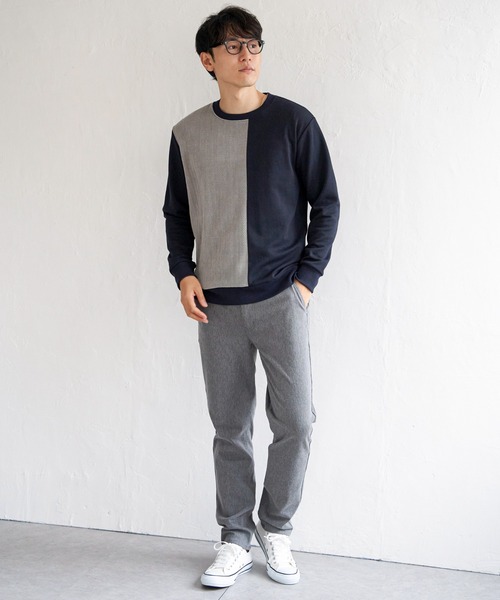 ikka(イッカ)の「ポンチジャカードモール切り替えプルオーバー(スウェット・メンズ・ブラック/オリーブ/ホワイト/ネイビー・M/L/XL/S)」の12枚目の写真
