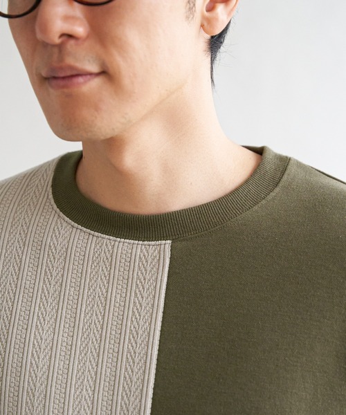 ikka(イッカ)の「ポンチジャカードモール切り替えプルオーバー(スウェット・メンズ・ブラック/オリーブ/ホワイト/ネイビー・M/L/XL/S)」の20枚目の写真