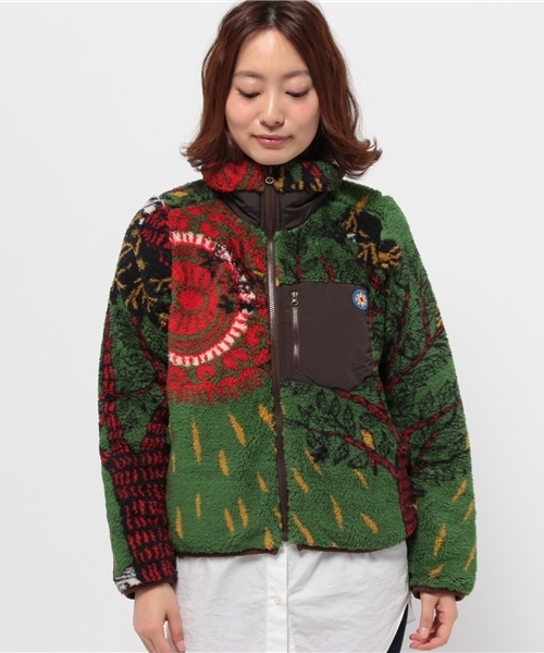 チャイハネ（チャイハネ）の「【チャイハネ】アニマルボアショートジャケット（ダウンジャケット/コート・レディース・ベージュ/ターコイズブルー/グリーン・FREE）」の4枚目の写真