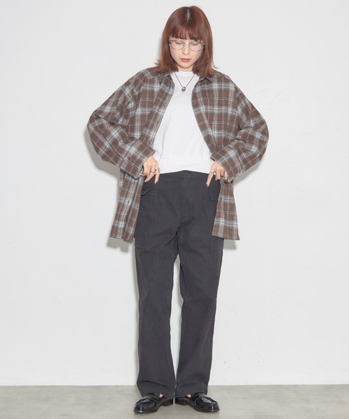 leimn（レイムン）の「チェックオーバーシャツ（シャツ/ブラウス・レディース・ネイビー/ブラウン・M）」の17枚目の写真