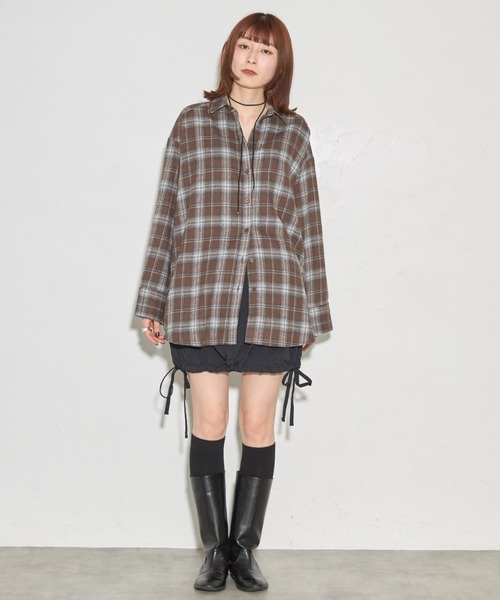 leimn（レイムン）の「チェックオーバーシャツ（シャツ/ブラウス・レディース・ネイビー/ブラウン・M）」の22枚目の写真