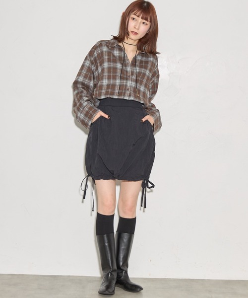 leimn（レイムン）の「チェックオーバーシャツ（シャツ/ブラウス・レディース・ネイビー/ブラウン・M）」の20枚目の写真