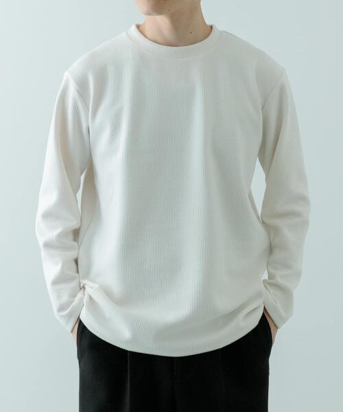 ITEMS URBANRESEARCH（アイテムズ アーバンリサーチ）の「クルーネック リブ ヘビーウェイトTops（Tシャツ/カットソー・メンズ・チャコールグレー/ブラック/アイボリー/モカ・MEDIUM/LARGE）」の18枚目の写真