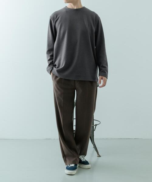 ITEMS URBANRESEARCH（アイテムズ アーバンリサーチ）の「クルーネック リブ ヘビーウェイトTops（Tシャツ/カットソー・メンズ・チャコールグレー/ブラック/アイボリー/モカ・MEDIUM/LARGE）」の5枚目の写真