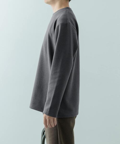 ITEMS URBANRESEARCH（アイテムズ アーバンリサーチ）の「クルーネック リブ ヘビーウェイトTops（Tシャツ/カットソー・メンズ・チャコールグレー/ブラック/アイボリー/モカ・MEDIUM/LARGE）」の7枚目の写真