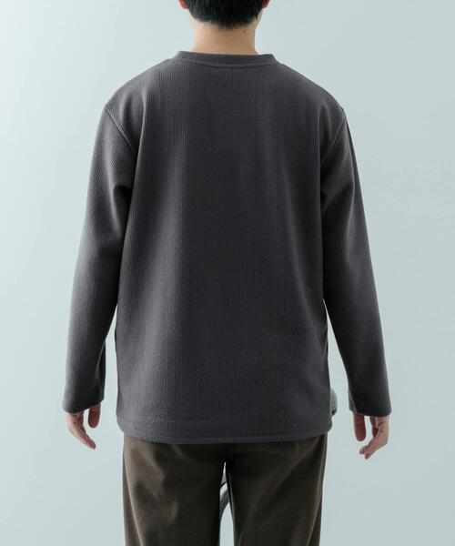 ITEMS URBANRESEARCH（アイテムズ アーバンリサーチ）の「クルーネック リブ ヘビーウェイトTops（Tシャツ/カットソー・メンズ・チャコールグレー/ブラック/アイボリー/モカ・MEDIUM/LARGE）」の8枚目の写真
