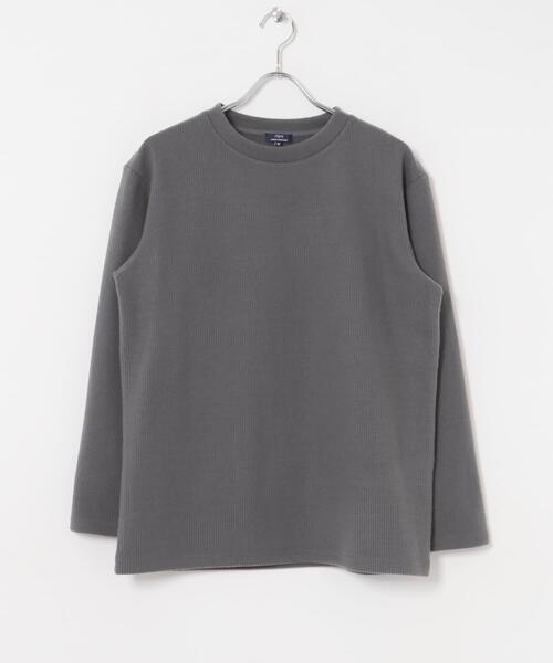 ITEMS URBANRESEARCH（アイテムズ アーバンリサーチ）の「クルーネック リブ ヘビーウェイトTops（Tシャツ/カットソー・メンズ・チャコールグレー/ブラック/アイボリー/モカ・MEDIUM/LARGE）」の9枚目の写真