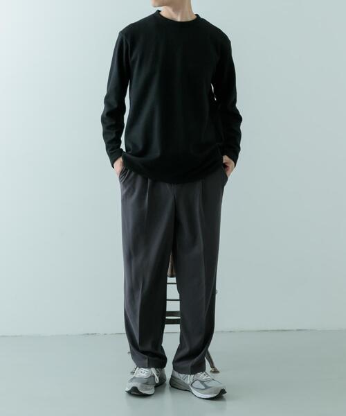 ITEMS URBANRESEARCH（アイテムズ アーバンリサーチ）の「クルーネック リブ ヘビーウェイトTops（Tシャツ/カットソー・メンズ・チャコールグレー/ブラック/アイボリー/モカ・MEDIUM/LARGE）」の13枚目の写真