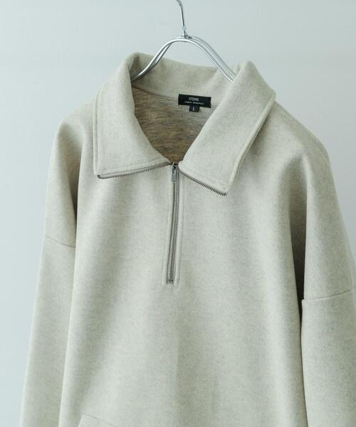 ITEMS URBANRESEARCH（アイテムズ アーバンリサーチ）の「高機能ジャージーメルトンハーフzipプルオーバー（スウェット・メンズ・ブラック/チャコールグレー/ベージュ/ブラウン・MEDIUM/LARGE）」の5枚目の写真