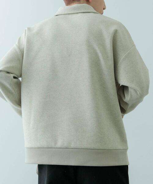 ITEMS URBANRESEARCH（アイテムズ アーバンリサーチ）の「高機能ジャージーメルトンハーフzipプルオーバー（スウェット・メンズ・ブラック/チャコールグレー/ベージュ/ブラウン・MEDIUM/LARGE）」の8枚目の写真