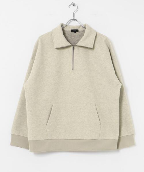 ITEMS URBANRESEARCH（アイテムズ アーバンリサーチ）の「高機能ジャージーメルトンハーフzipプルオーバー（スウェット・メンズ・ブラック/チャコールグレー/ベージュ/ブラウン・MEDIUM/LARGE）」の10枚目の写真