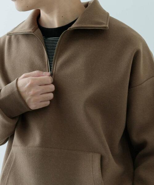 ITEMS URBANRESEARCH（アイテムズ アーバンリサーチ）の「高機能ジャージーメルトンハーフzipプルオーバー（スウェット・メンズ・ブラック/チャコールグレー/ベージュ/ブラウン・MEDIUM/LARGE）」の15枚目の写真