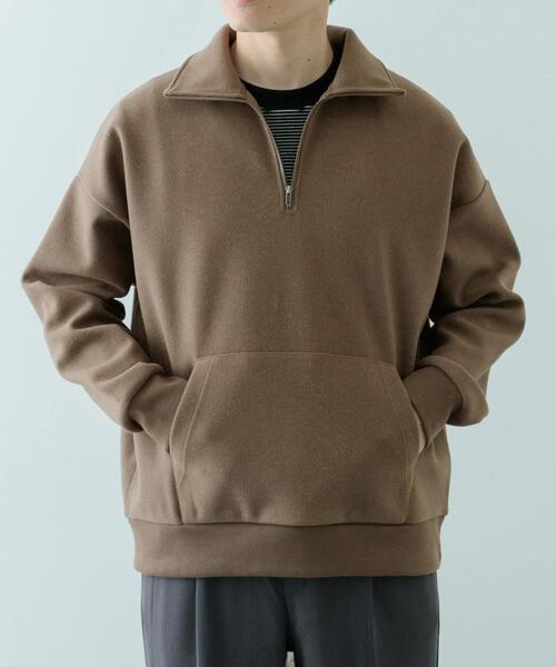 ITEMS URBANRESEARCH（アイテムズ アーバンリサーチ）の「高機能ジャージーメルトンハーフzipプルオーバー（スウェット・メンズ・ブラック/チャコールグレー/ベージュ/ブラウン・MEDIUM/LARGE）」の17枚目の写真
