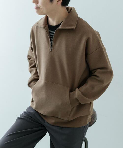 ITEMS URBANRESEARCH（アイテムズ アーバンリサーチ）の「高機能ジャージーメルトンハーフzipプルオーバー（スウェット・メンズ・ブラック/チャコールグレー/ベージュ/ブラウン・MEDIUM/LARGE）」の18枚目の写真