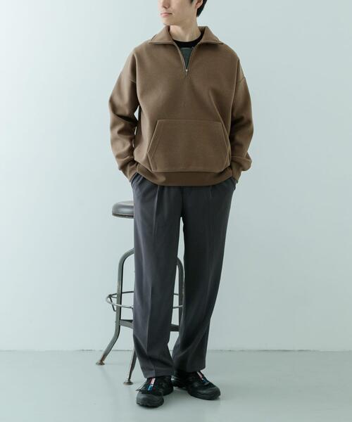 ITEMS URBANRESEARCH（アイテムズ アーバンリサーチ）の「高機能ジャージーメルトンハーフzipプルオーバー（スウェット・メンズ・ブラック/チャコールグレー/ベージュ/ブラウン・MEDIUM/LARGE）」の19枚目の写真