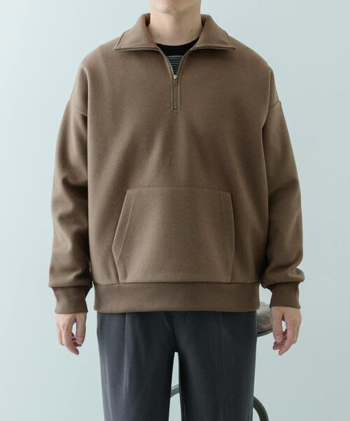 ITEMS URBANRESEARCH（アイテムズ アーバンリサーチ）の「高機能ジャージーメルトンハーフzipプルオーバー（スウェット・メンズ・ブラック/チャコールグレー/ベージュ/ブラウン・MEDIUM/LARGE）」の22枚目の写真