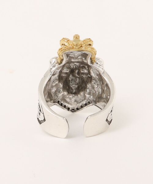 Burner（バーナー）の「【OKUOKU　0909】ライオン 王冠 デザイン リング フリーサイズ サイズ調整可能 oku-ring-714318623374-7 Nn（リング・メンズ・シルバー・FREE）」の2枚目の写真