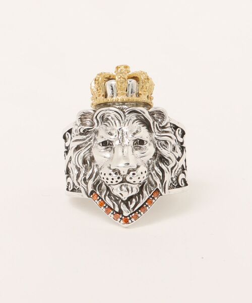 Burner（バーナー）の「【OKUOKU　0909】ライオン 王冠 デザイン リング フリーサイズ サイズ調整可能 oku-ring-714318623374-7 Nn（リング・メンズ・シルバー・FREE）」の4枚目の写真