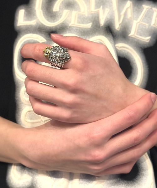 Burner（バーナー）の「【OKUOKU　0909】ライオン 王冠 デザイン リング フリーサイズ サイズ調整可能 oku-ring-714318623374-7 Nn（リング・メンズ・シルバー・FREE）」の6枚目の写真