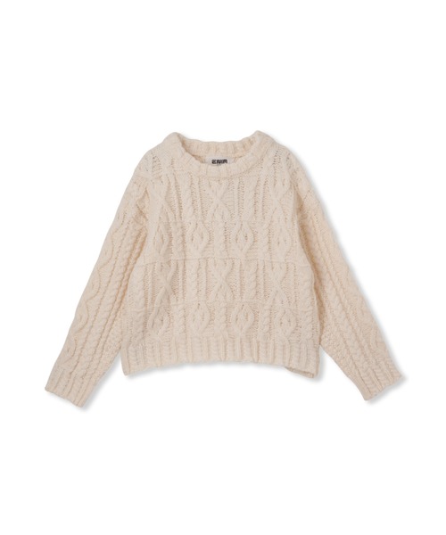 VICKY（ビッキー）の「ローゲージニットプルーオーバー《手洗い可能》（ニット/セーター・レディース・オフホワイト/ブラウン・M）」の5枚目の写真