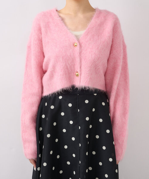 ラブテックボンボン　カーディガン　ピンク ラブティックボンボンカーディガンピンク