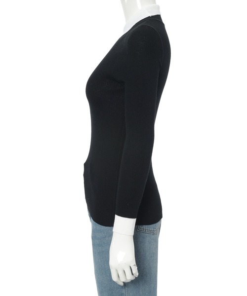 Edit Sheen(エディットシーン)の「バイカラークラシカルニットトップス(ニット/セーター・レディース・アイボリー/ブラック・M)」の21枚目の写真