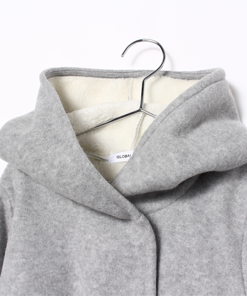 GLOBAL WORK（グローバルワーク）の「キッズ【洗える】カットソーボアフードコート/567580（その他アウター・キッズ・グレー/ダークグレー/ベージュ/レッド・MEDIUM/SMALL/X-LARGE/LARGE）」の6枚目の写真