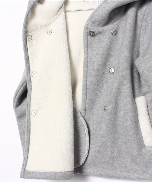 GLOBAL WORK（グローバルワーク）の「キッズ【洗える】カットソーボアフードコート/567580（その他アウター・キッズ・グレー/ダークグレー/ベージュ/レッド・MEDIUM/SMALL/X-LARGE/LARGE）」の12枚目の写真