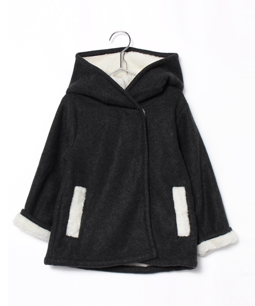 GLOBAL WORK（グローバルワーク）の「キッズ【洗える】カットソーボアフードコート/567580（その他アウター・キッズ・グレー/ダークグレー/ベージュ/レッド・MEDIUM/SMALL/X-LARGE/LARGE）」の13枚目の写真