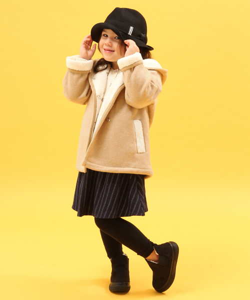 GLOBAL WORK（グローバルワーク）の「キッズ【洗える】カットソーボアフードコート/567580（その他アウター・キッズ・グレー/ダークグレー/ベージュ/レッド・MEDIUM/SMALL/X-LARGE/LARGE）」の16枚目の写真