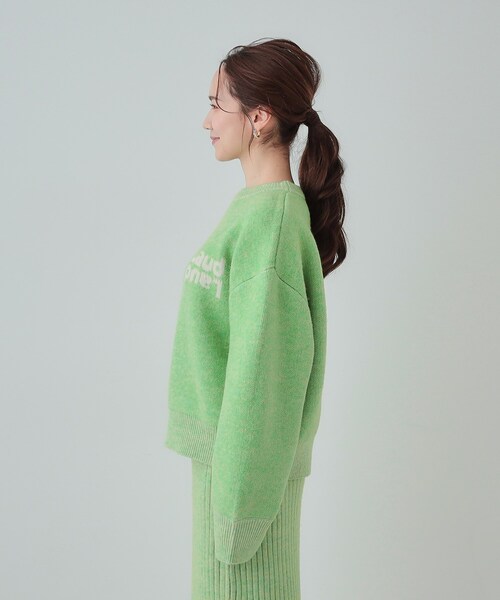 Cutie Blonde(キューティーブロンド)の「【セットアップ可】もちもちミックスヤーンロゴニット(ニット/セーター・レディース・ブラック/スモーキーグリーン系/ライトベージュ/ピンク・01/02/03/04)」の22枚目の写真