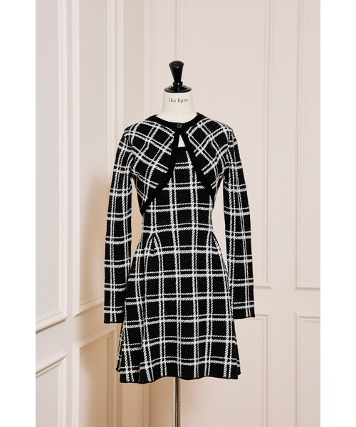ワンピース Her lip to / Pantheon Checked Knit Dress Pantheon Checked Knit Dress