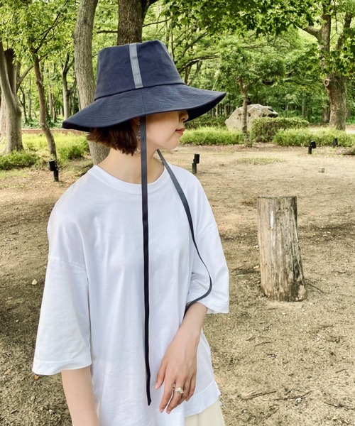 ORIENT MILLINERY(オリエント ミリナリー)の「RUFF【ルフ】リネン100% UVプロテクト サンシェードハット UPF50+(ハット・レディース・キナリ/ネイビー・FREE)」の22枚目の写真