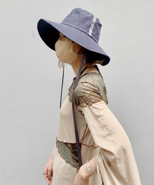 ORIENT MILLINERY(オリエント ミリナリー)の「RUFF【ルフ】リネン100% UVプロテクト サンシェードハット UPF50+(ハット・レディース・キナリ/ネイビー・FREE)」の13枚目の写真