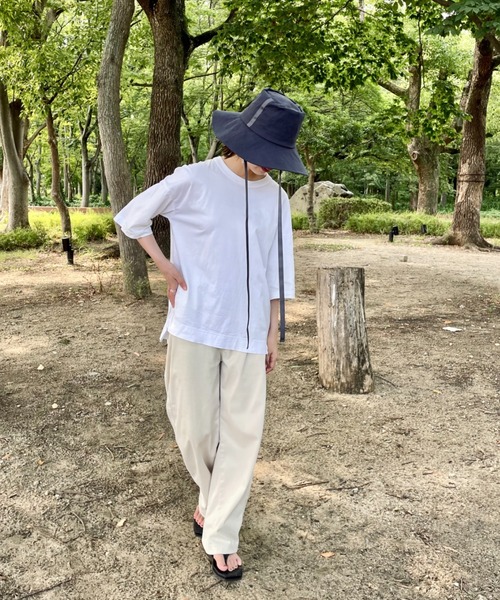 ORIENT MILLINERY(オリエント ミリナリー)の「RUFF【ルフ】リネン100% UVプロテクト サンシェードハット UPF50+(ハット・レディース・キナリ/ネイビー・FREE)」の21枚目の写真