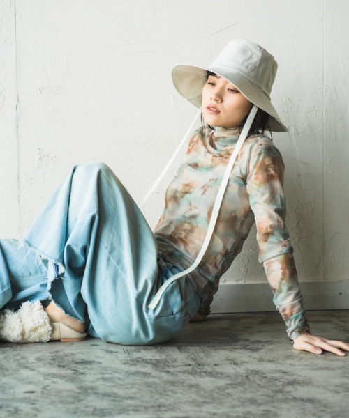 ORIENT MILLINERY(オリエント ミリナリー)の「RUFF【ルフ】リネン100% UVプロテクト サンシェードハット UPF50+(ハット・レディース・キナリ/ネイビー・FREE)」の11枚目の写真