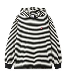 『OY/オーワイ』 PATCH STRIPE HOODED L/S TEE/パッチストライプフード長袖カットソー