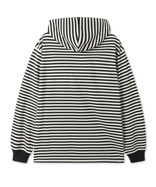 OY(オーワイ)の「『OY/オーワイ』 PATCH STRIPE HOODED L/S TEE/パッチストライプフード長袖カットソー(Tシャツ/カットソー・レディース・ブラック/ブラウン・XL/M)」の10枚目の写真