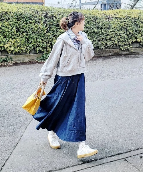 ikka（イッカ）の「8枚ハギボリュームスカート（スカート・レディース・ライトグレー/グリーン/オレンジ/ネイビー/チャコールグレー・M/L/S）」の8枚目の写真