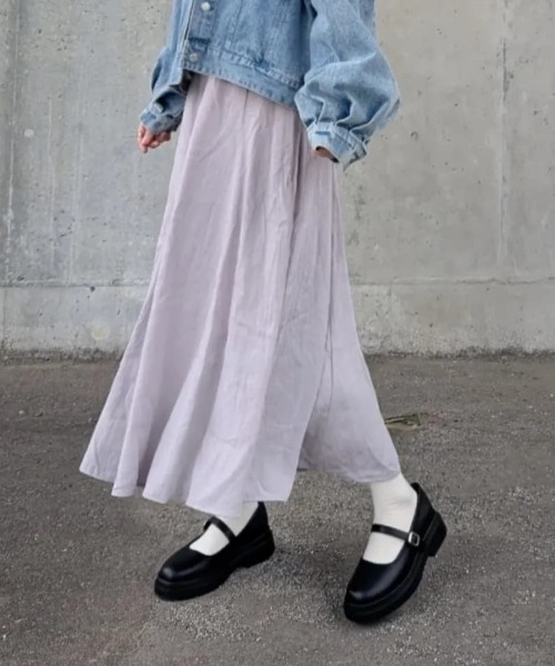 ikka（イッカ）の「8枚ハギボリュームスカート（スカート・レディース・ライトグレー/グリーン/オレンジ/ネイビー/チャコールグレー・M/L/S）」の7枚目の写真