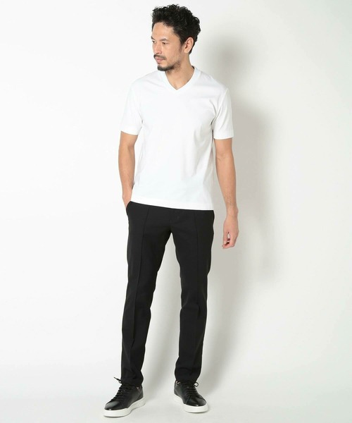 MEN'S BIGI(メンズビギ)の「【ACTIVE TAILOR/アクティブテイラー】シルケット加工VネックTシャツ<接触冷感><UVカット>(Tシャツ/カットソー・メンズ・ネイビー/ブラウン/ホワイト/グレー/ブラック・01/04/03/02)」の20枚目の写真