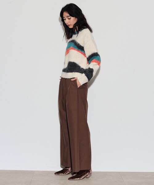 GALLEST（ギャレスト）の「◆イージーストレートワイドパンツ【裏地付き】（その他パンツ・レディース・ブラック/ブラウン系・34/36/38/40）」の20枚目の写真