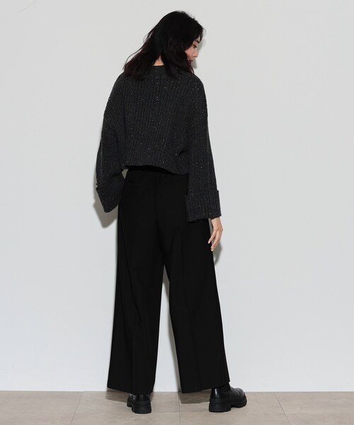 GALLEST（ギャレスト）の「◆イージーストレートワイドパンツ【裏地付き】（その他パンツ・レディース・ブラック/ブラウン系・34/36/38/40）」の3枚目の写真