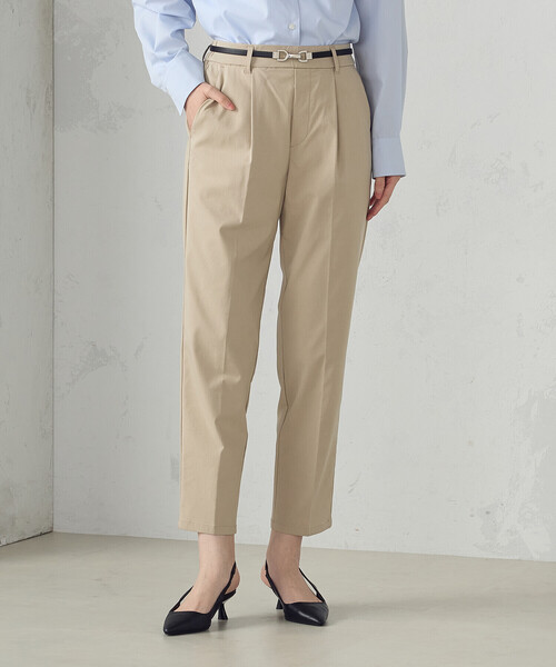 COMME CA MODELS（コムサモデルズ）の「【美しいベーシックパンツ】ストレッチテーパードパンツ（その他パンツ・レディース・ライトグレー/ベージュ/ミント/ブラック/ブラウン/カーキ/グレイッシュベージュ・X-LARGE/LARGE/MEDIUM/SMALL/X-SMALL）」の4枚目の写真