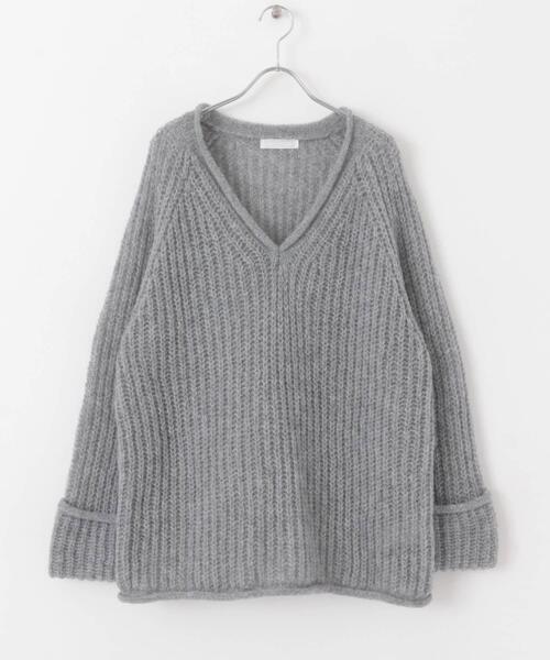 SENSE OF PLACE by URBAN RESEARCH（センスオブプレイスバイアーバンリサーチ）の「モヘアライクVネックルーズセーター（ニット/セーター・レディース・グレー/ミント/イエロー・ONE）」の7枚目の写真