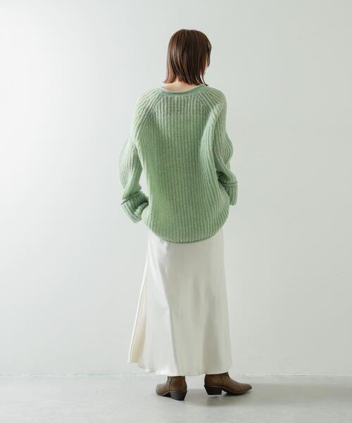 SENSE OF PLACE by URBAN RESEARCH（センスオブプレイスバイアーバンリサーチ）の「モヘアライクVネックルーズセーター（ニット/セーター・レディース・グレー/ミント/イエロー・ONE）」の15枚目の写真