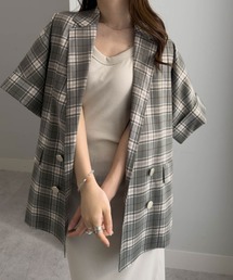 RANAN（ラナン）の「【26SS新色追加】麻調ダブルボタンハーフスリーブジャケット（テーラードジャケット）」