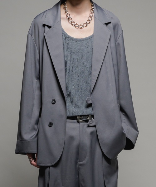 CASPER JOHN（キャスパージョン）の「Smooth shark tab button tailored jacket/スムースシャークタブボタンテーラードジャケット（テーラードジャケット・メンズ・グレー/ブラック/ブラウン・X-SMALL/SMALL/MEDIUM/LARGE）」の3枚目の写真