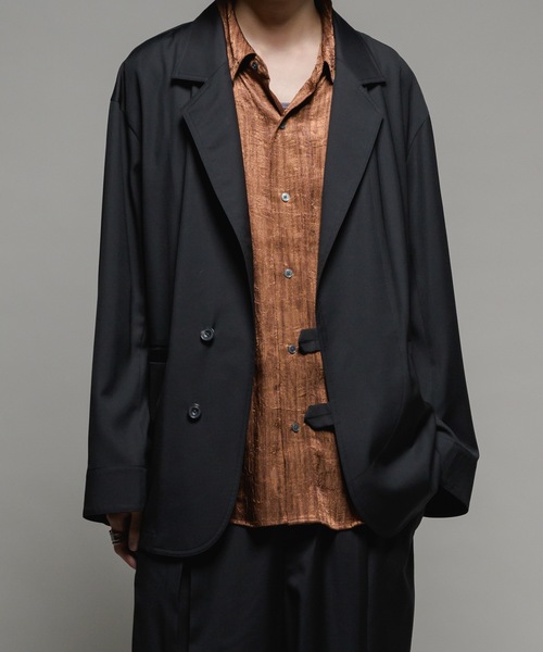 セール】Smooth shark tab button tailored jacket/スムースシャーク