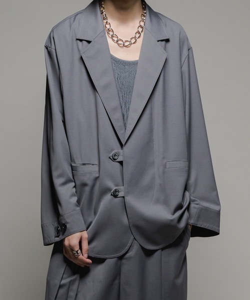 CASPER JOHN（キャスパージョン）の「Smooth shark tab button tailored jacket/スムースシャークタブボタンテーラードジャケット（テーラードジャケット・メンズ・グレー/ブラック/ブラウン・X-SMALL/SMALL/MEDIUM/LARGE）」の14枚目の写真